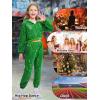imageLOLANTA 2Pcs Girls Dance Outfits Cropped Sequin Jacket Pants Set Kids Hip Hop Dance Costumes for 80s 90s Party 515 YearsGreen