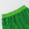 imageLOLANTA 2Pcs Girls Dance Outfits Cropped Sequin Jacket Pants Set Kids Hip Hop Dance Costumes for 80s 90s Party 515 YearsGreen