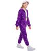 imageLOLANTA 2Pcs Girls Dance Outfits Cropped Sequin Jacket Pants Set Kids Hip Hop Dance Costumes for 80s 90s Party 515 YearsPurple