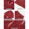 imageLOLANTA 2Pcs Girls Dance Outfits Cropped Sequin Jacket Pants Set Kids Hip Hop Dance Costumes for 80s 90s Party 515 YearsRed