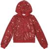 imageLOLANTA 2Pcs Girls Dance Outfits Cropped Sequin Jacket Pants Set Kids Hip Hop Dance Costumes for 80s 90s Party 515 YearsRed