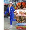 imageLOLANTA 2Pcs Girls Dance Outfits Cropped Sequin Jacket Pants Set Kids Hip Hop Dance Costumes for 80s 90s Party 515 YearsRoyalblue