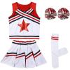 imageLOLANTA Girls Cheerleader Uniform Outfit Cheerleading Costume Fun Varsity Brand Youth Red WhiteRed