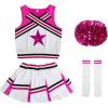 imageLOLANTA Girls Cheerleader Uniform Outfit Cheerleading Costume Fun Varsity Brand Youth Red WhiteRose Red