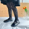 imageLOLANTA Girls Lace Tights Kids Sheer Patterned Fishnet Stockings 2 Pack Hollow Dance PantyhoseBlack Bow Black Flower