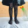 imageLOLANTA Girls Lace Tights Kids Sheer Patterned Fishnet Stockings 2 Pack Hollow Dance PantyhoseBlack Bow Black Flower