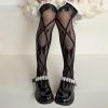 imageLOLANTA Girls Lace Tights Kids Sheer Patterned Fishnet Stockings 2 Pack Hollow Dance PantyhoseBlack Bow White Bow
