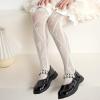 imageLOLANTA Girls Lace Tights Kids Sheer Patterned Fishnet Stockings 2 Pack Hollow Dance PantyhoseBlack Bow White Bow