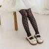 imageLOLANTA Girls Lace Tights Kids Sheer Patterned Fishnet Stockings 2 Pack Hollow Dance PantyhoseBlack Heart Black Wheat