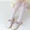 imageLOLANTA Girls Lace Tights Kids Sheer Patterned Fishnet Stockings 2 Pack Hollow Dance PantyhoseWhite Bowwhite Cherry
