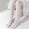 imageLOLANTA Girls Lace Tights Kids Sheer Patterned Fishnet Stockings 2 Pack Hollow Dance PantyhoseWhite Flower White Polkadot