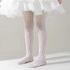 imageLOLANTA Girls Lace Tights Kids Sheer Patterned Fishnet Stockings 2 Pack Hollow Dance PantyhoseWhite Flower White Polkadot