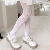 imageLOLANTA Girls Lace Tights Kids Sheer Patterned Fishnet Stockings 2 Pack Hollow Dance PantyhoseWhite Flower White Polkadot