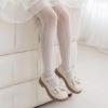 imageLOLANTA Girls Lace Tights Kids Sheer Patterned Fishnet Stockings 2 Pack Hollow Dance PantyhoseWhite Flowerwhite Heart