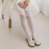 imageLOLANTA Girls Lace Tights Kids Sheer Patterned Fishnet Stockings 2 Pack Hollow Dance PantyhoseWhite Flowerwhite Heart