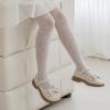 imageLOLANTA Girls Lace Tights Kids Sheer Patterned Fishnet Stockings 2 Pack Hollow Dance PantyhoseWhite Flowerwhite Heart