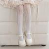 imageLOLANTA Girls Lace Tights Kids Sheer Patterned Fishnet Stockings 2 Pack Hollow Dance PantyhoseWhite Heart White Wheat