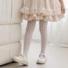 imageLOLANTA Girls Lace Tights Kids Sheer Patterned Fishnet Stockings 2 Pack Hollow Dance PantyhoseWhite Heart White Wheat