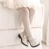 imageLOLANTA Girls Lace Tights Kids Sheer Patterned Fishnet Stockings 2 Pack Hollow Dance PantyhoseWhite Heart White Wheat