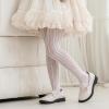 imageLOLANTA Girls Lace Tights Kids Sheer Patterned Fishnet Stockings 2 Pack Hollow Dance PantyhoseWhite Heart White Wheat