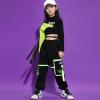 imageLOLANTA Girls Hip Hop Dance Clothes 3PCS Crop Top Cargo Pants Sets Active OutfitsBlack