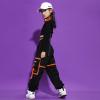 imageLOLANTA Girls Hip Hop Dance Clothes 3PCS Crop Top Cargo Pants Sets Active OutfitsOrange