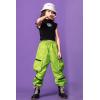 imageLOLANTA Girls Hip Hop Dance Clothes Streetwear Kids Cute Outfits Tank Cargo Pant SetsGreen