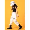 imageLOLANTA Girls Hip Hop Dance Clothes Streetwear Kids Cute Outfits Tank Cargo Pant SetsWhite