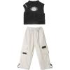 imageLOLANTA Girls Hip Hop Dance Clothes Streetwear Kids Cute Outfits Tank Cargo Pant SetsWhite