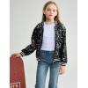 imageLOLANTA Girls Sequin Jacket Long Sleeve Kids Bomber Coats with Pockets Spring Fall Outfits for 415 YearsFlipblack to Silver
