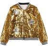 imageLOLANTA Girls Sequin Jacket Long Sleeve Kids Bomber Coats with Pockets Spring Fall Outfits for 415 YearsGold