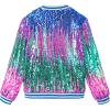 imageLOLANTA Girls Sequin Jacket Long Sleeve Kids Bomber Coats with Pockets Spring Fall Outfits for 415 YearsOmbrebluepink