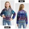 imageLOLANTA Girls Sequin Jacket Long Sleeve Kids Bomber Coats with Pockets Spring Fall Outfits for 415 YearsOmbrepurpleblue