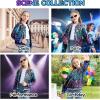 imageLOLANTA Girls Sequin Jacket Long Sleeve Kids Bomber Coats with Pockets Spring Fall Outfits for 415 YearsOmbrepurpleblue