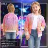 imageLOLANTA Girls Sequin Jacket Long Sleeve Kids Bomber Coats with Pockets Spring Fall Outfits for 415 YearsOmbrepurplepink