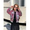 imageLOLANTA Girls Sequin Jacket Long Sleeve Kids Bomber Coats with Pockets Spring Fall Outfits for 415 YearsPink