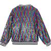 imageLOLANTA Girls Sequin Jacket Long Sleeve Kids Bomber Coats with Pockets Spring Fall Outfits for 415 YearsRainbow