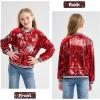 imageLOLANTA Girls Sequin Jacket Long Sleeve Kids Bomber Coats with Pockets Spring Fall Outfits for 415 YearsRed