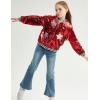 imageLOLANTA Girls Sequin Jacket Long Sleeve Kids Bomber Coats with Pockets Spring Fall Outfits for 415 YearsRed