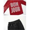imageLOLANTA Kids Dance Costume Boys Girls Sequins Hip Hop Clothes 80s 90s Outfits Shiny Dress Up DancewearRed