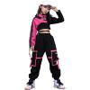 imageLOLANTA Girls Hip Hop Dance Clothes 3PCS Crop Top Cargo Pants Sets Active OutfitsPink