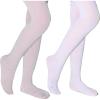 imageLOLANTA Girls Shimmer Tights Kids Semi Opaque Shiny Dance Stockings 2 Pack Ultra Soft Stretchy Pantyhose 312 YearsPink Silver