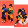 imageLOLANTA Boys Girls Color Block Jacket Track Pants Sets Hip Hop Dance Patchwork Clothes Unisex StreetwearBlue