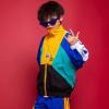 imageLOLANTA Boys Girls Color Block Jacket Track Pants Sets Hip Hop Dance Patchwork Clothes Unisex StreetwearBlueb