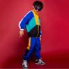 imageLOLANTA Boys Girls Color Block Jacket Track Pants Sets Hip Hop Dance Patchwork Clothes Unisex StreetwearBlueb