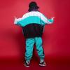 imageLOLANTA Boys Girls Color Block Jacket Track Pants Sets Hip Hop Dance Patchwork Clothes Unisex StreetwearPinegreen