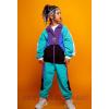 imageLOLANTA Boys Girls Color Block Jacket Track Pants Sets Hip Hop Dance Patchwork Clothes Unisex StreetwearPinegreen