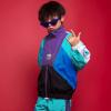 imageLOLANTA Boys Girls Color Block Jacket Track Pants Sets Hip Hop Dance Patchwork Clothes Unisex StreetwearPinegreen