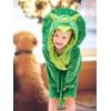 imageLOLANTA Boys Girls Hooded Flannel Bathrobes Kids Soft Sleepwear Dinosaur Dressing Gown GiftGreen