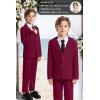 imageLOLANTA Boys Suit 2PCs Tuxedo Jacket Formal Wedding Ring Bearer Outfit Birthday Proms Dinner BlazersRed